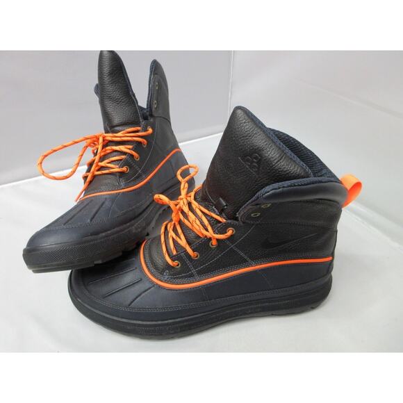 Nike Mens ACG Woodside II 525393-448 Black Blue Waterproof Duck Boots Size 13 - Picture 1 of 16